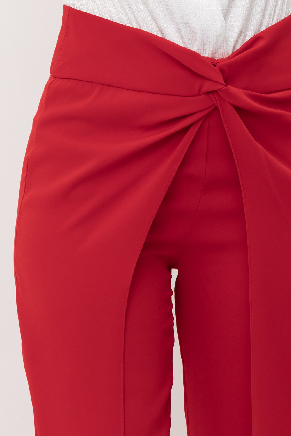 TCH8799A - Twist-Front Wide-Leg Pants