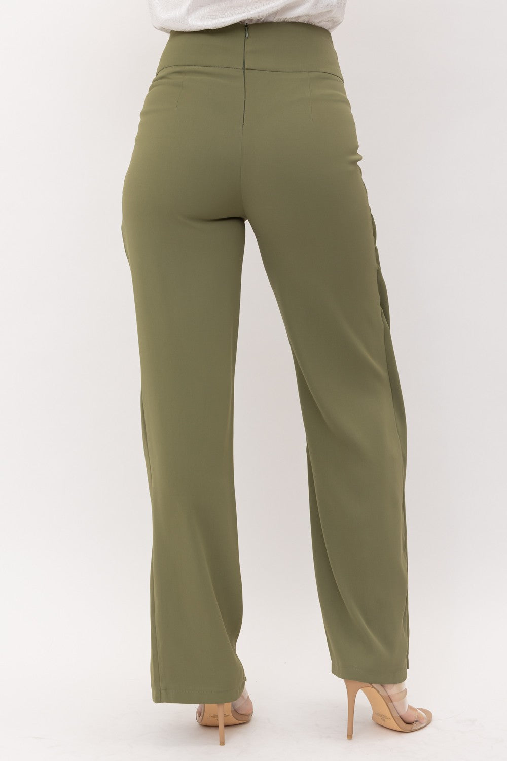 TCH8799A - Twist-Front Wide-Leg Pants
