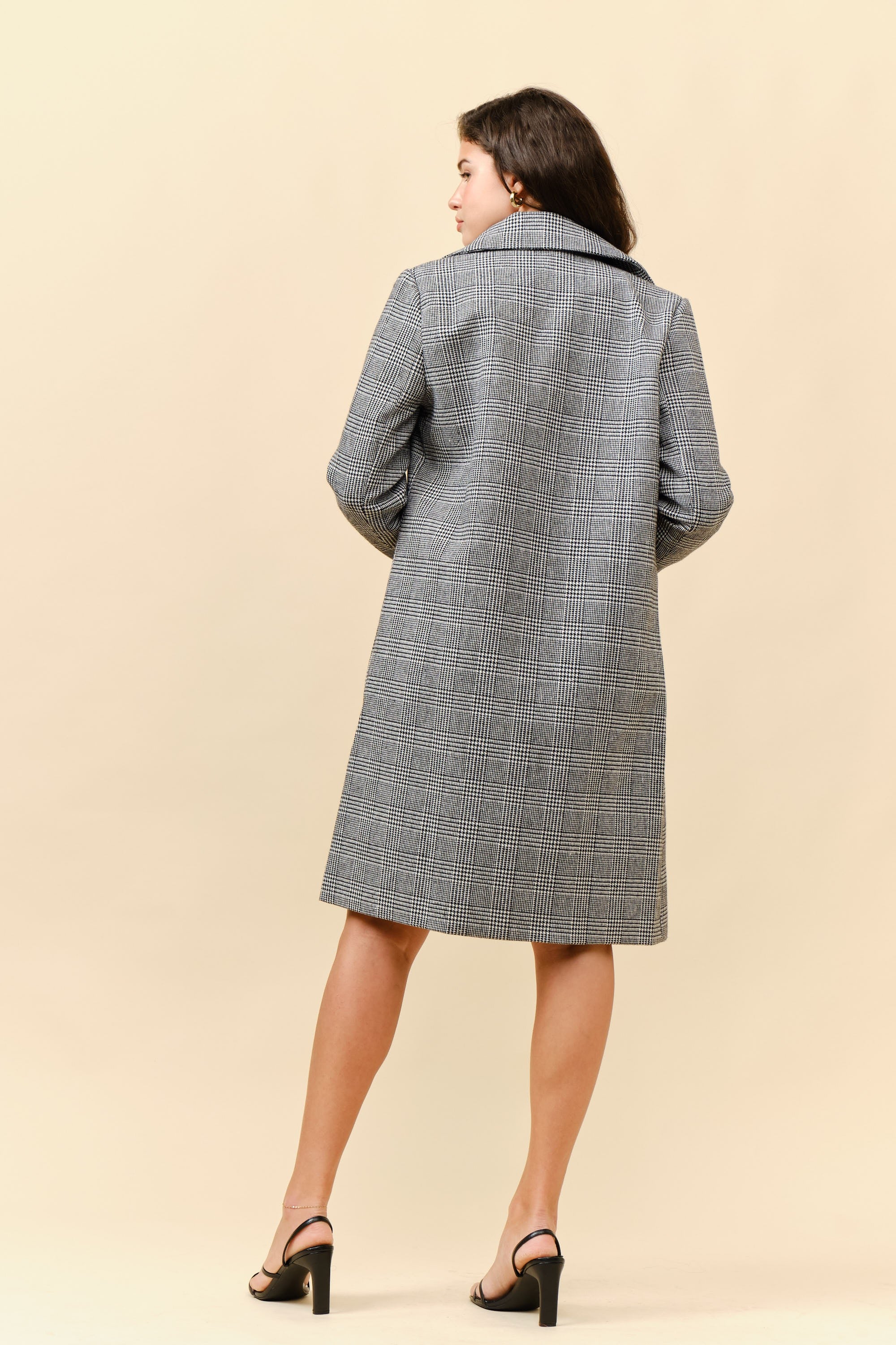 TCS24083 - Plaid Longline Coat