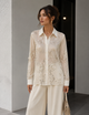 TM 496 - Sequin Sheer Button-Up Blouse