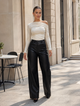 TCS 2718 - Faux Leather Wide-Leg Pants