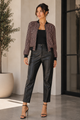 TCH9198A - Houndstooth Bomber Jacket