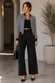 TCH9198A - Houndstooth Bomber Jacket