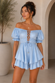 TCH6777A - Lace-Up Tiered Romper