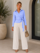 TM405 - Striped Wrap Tie Blouse
