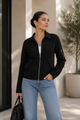 TCS2636 - Faux Suede Utility Zip Jacket