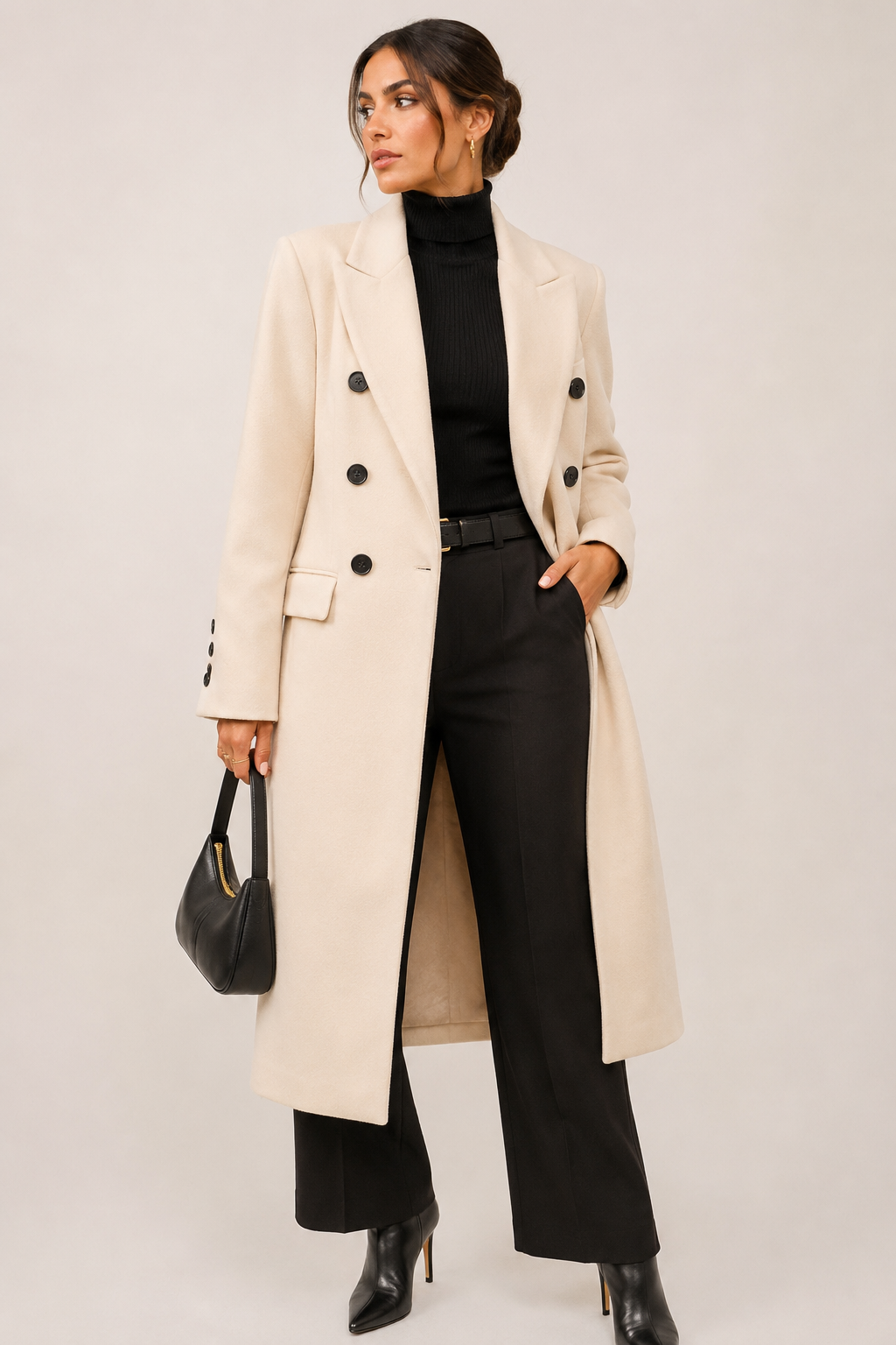 TCS8800A - Timeless Double-Breasted Long Coat