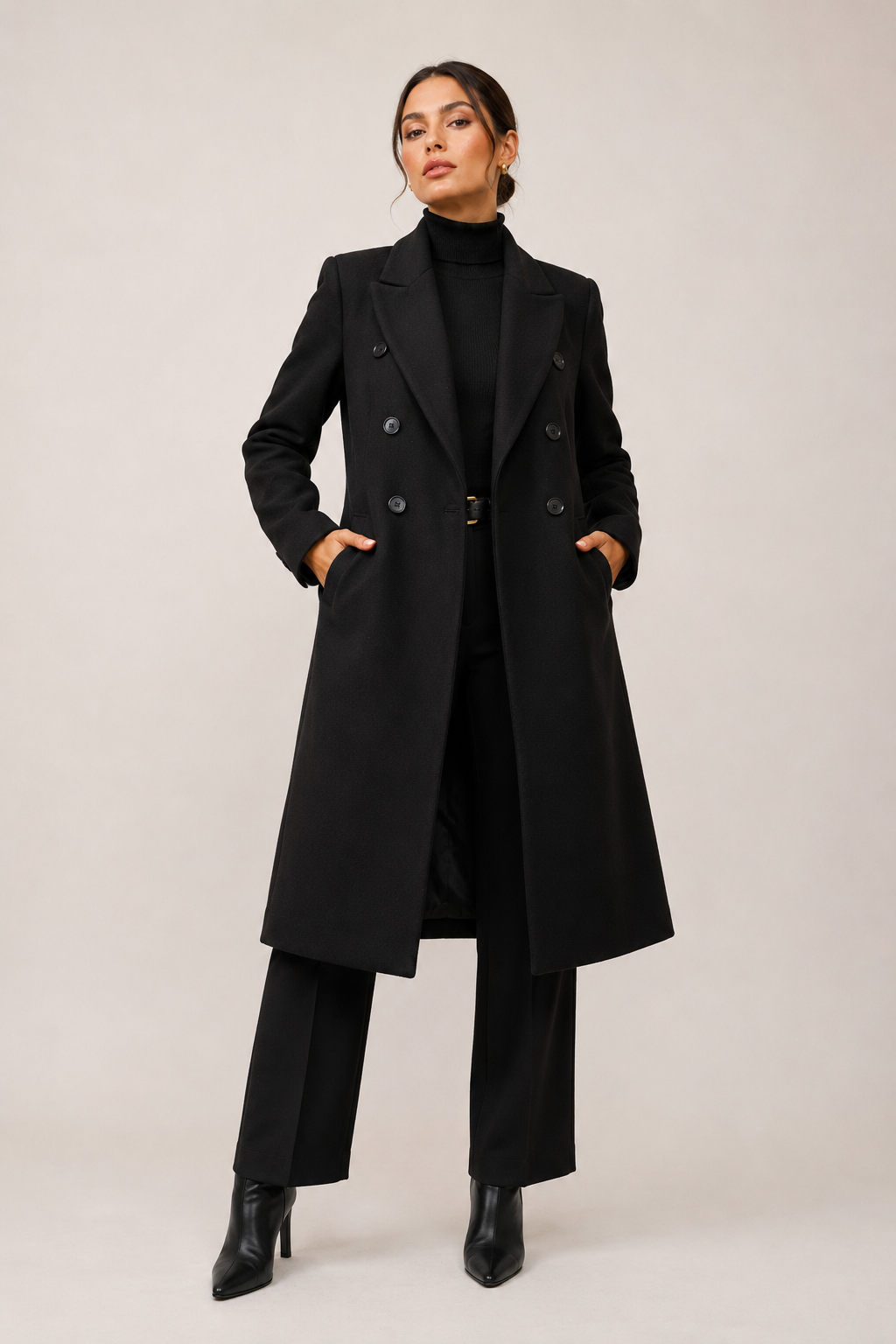 TCS8800A - Timeless Double-Breasted Long Coat