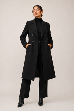 TCS8800A - Timeless Double-Breasted Long Coat