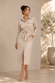 STC220 - Faux Suede Belted Midi Dress