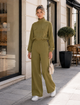 TM 499 - Cropped Utility Jacket & Wide-Leg Pants Set