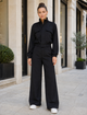 TM 499 - Cropped Utility Jacket & Wide-Leg Pants Set