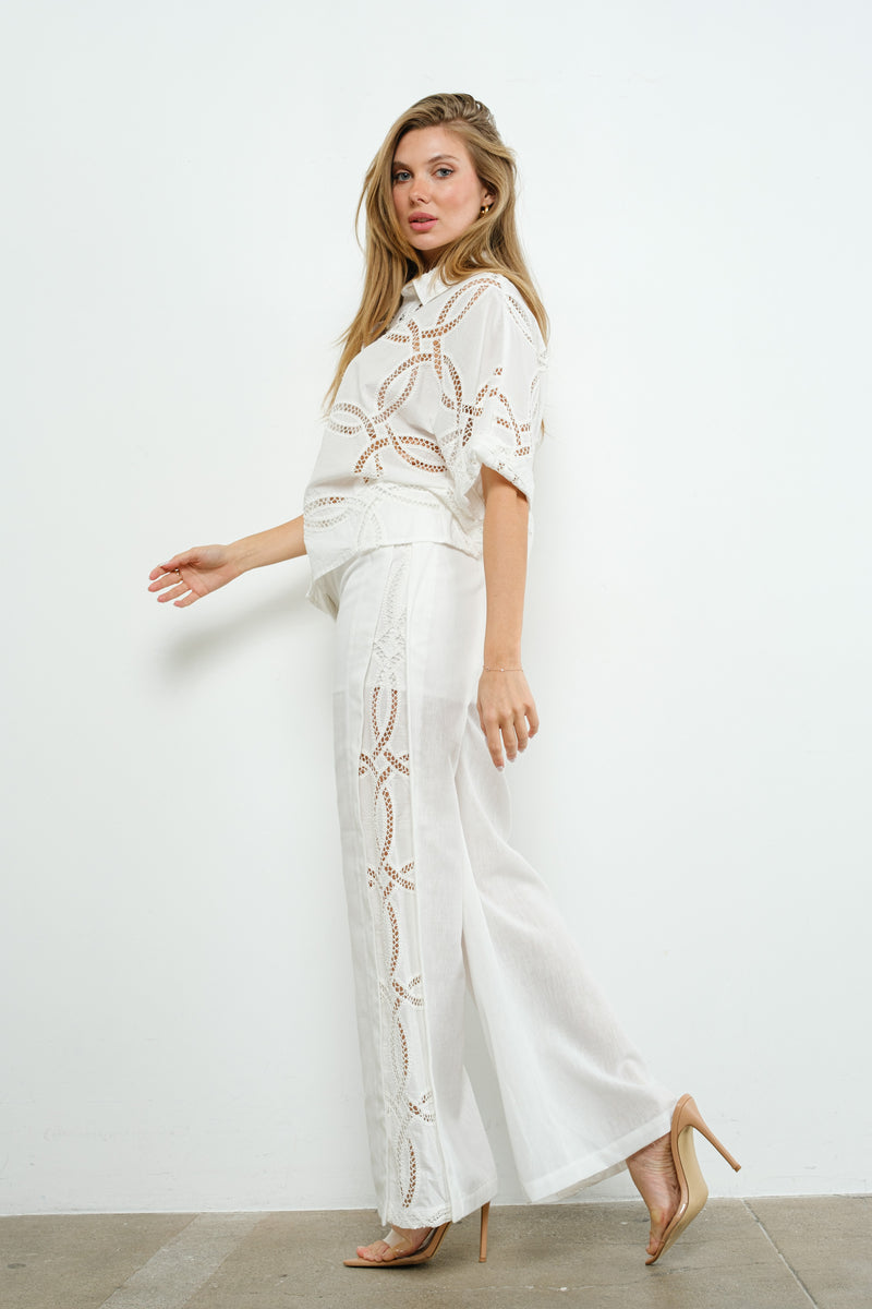 Eyelet Top & Pants Set