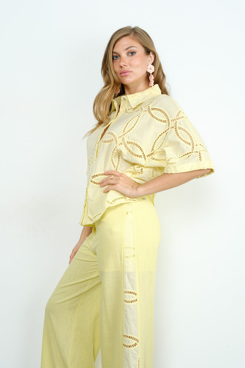 Eyelet Top & Pants Set