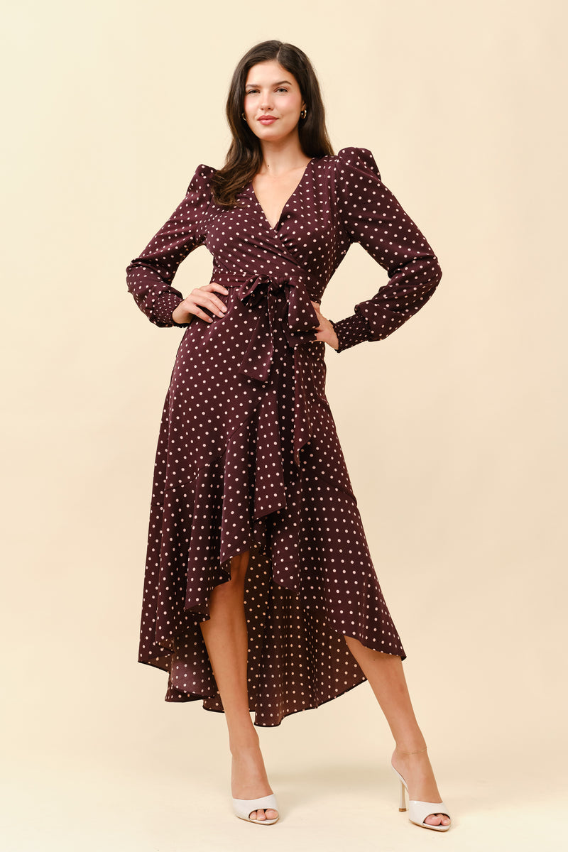 Polka Dot Wrap Dress