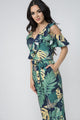 TCH8193- Cold Shoulder Tropical Print Jumpsuit/ Pre-packed: S(2) – M(2) – L(2) – 6pcs
