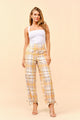 TCH0087- Plaid Cargo Pants with Ankle-Tie/ Pre-packed: S(2) – M(2) – L(2) – 6pcs