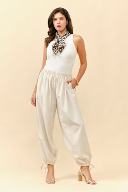 Faux Suede Harem Pants