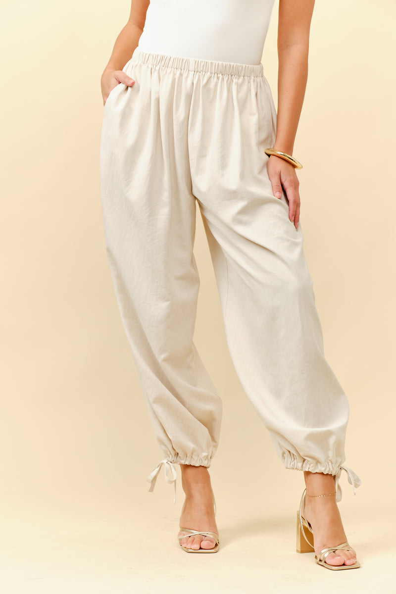 Faux Suede Harem Pants