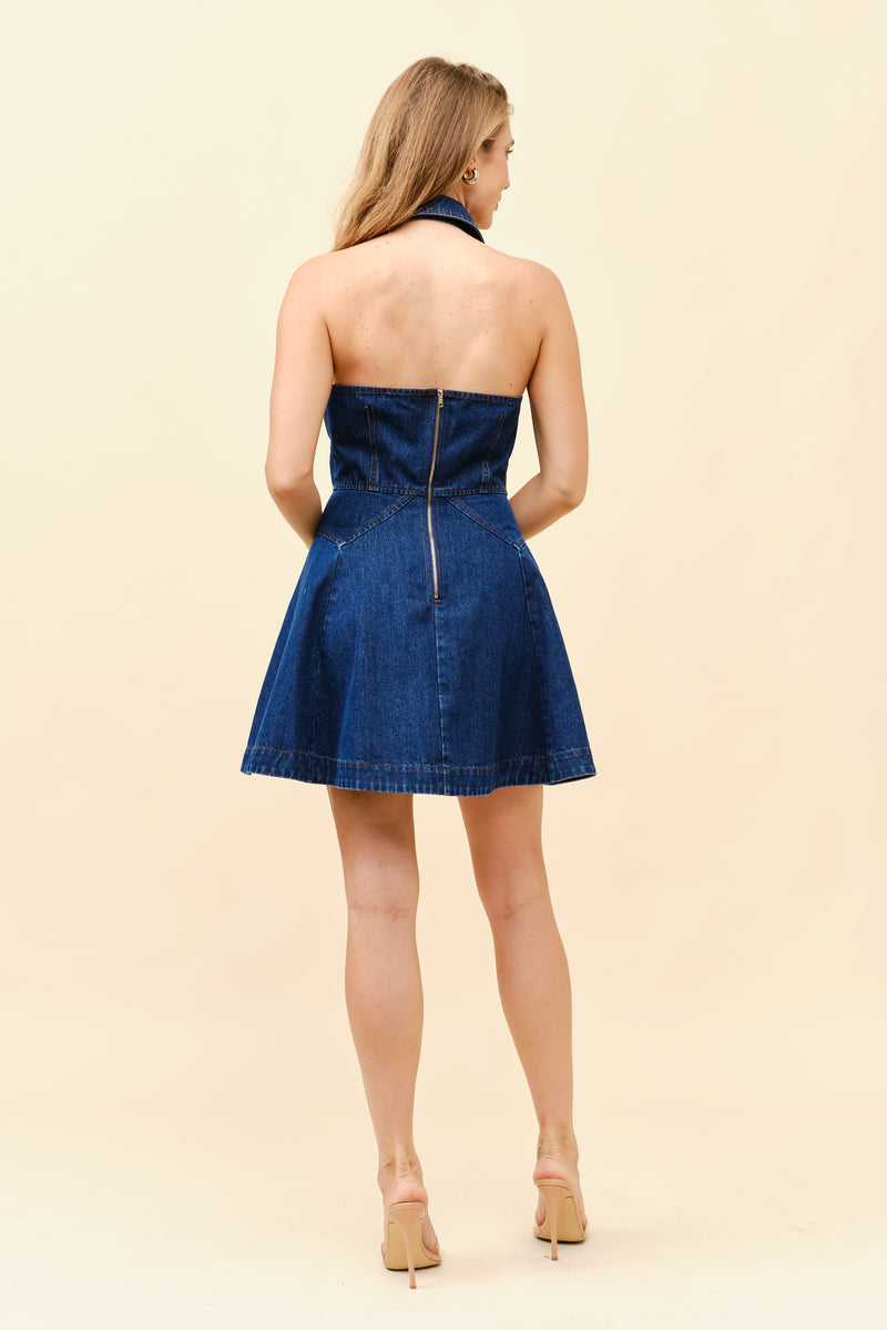Sleeveless Denim Mini Dress