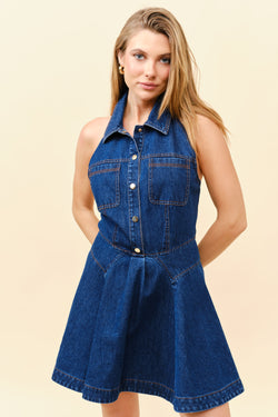 Sleeveless Denim Mini Dress