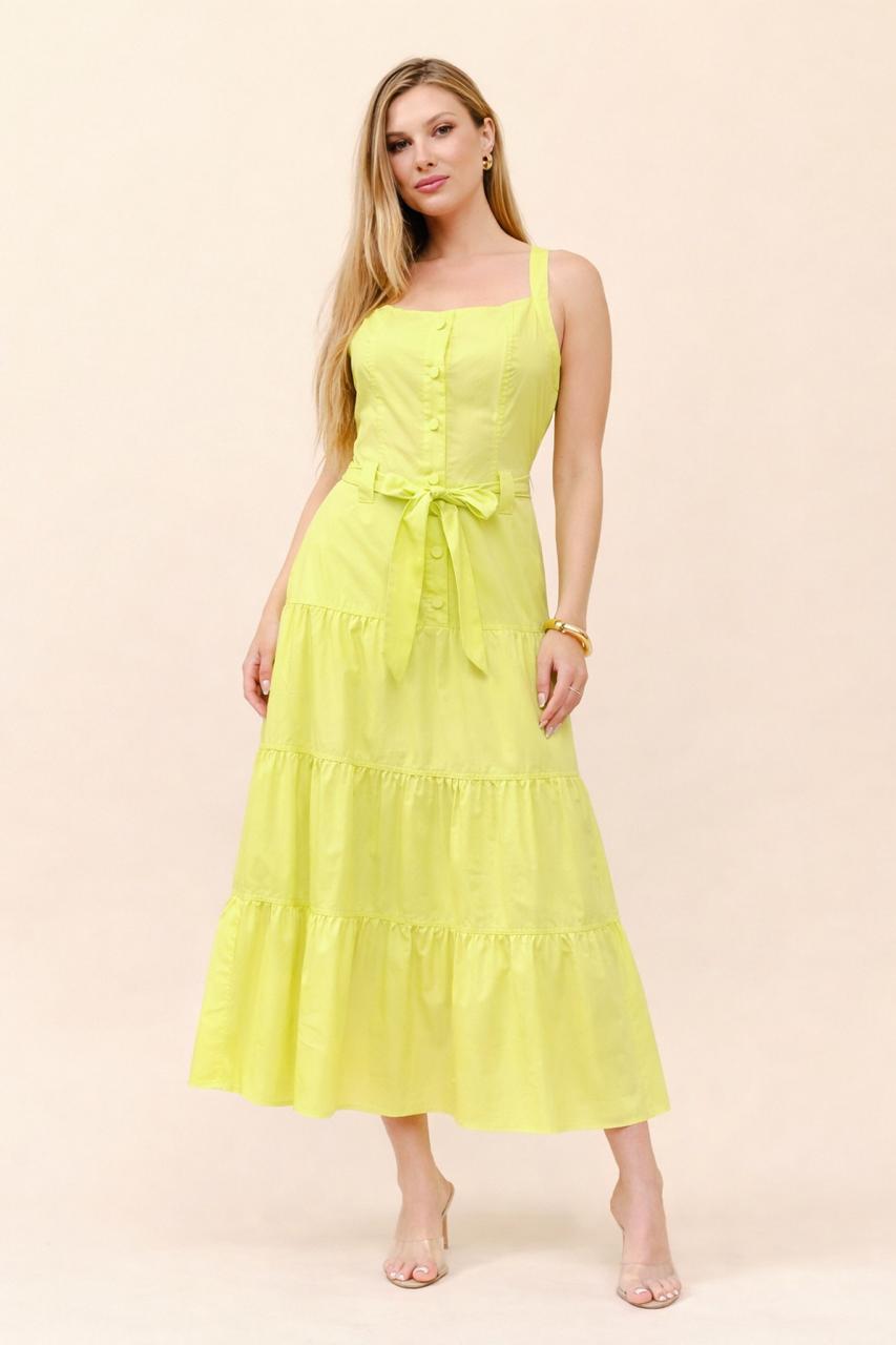 TCS2195S- Sleeveless Maxi Dress with Belt/ Pre-packed: S(2) – M(2) – L(2) – 6pcs