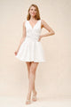 TCS2876- V-Neck Ruched Midsection Bubble Hem Mini Dress/ Pre-packed: S(2) – M(2) – L(2) – 6pcs