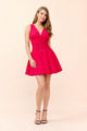 TCS2876- V-Neck Ruched Midsection Bubble Hem Mini Dress/ Pre-packed: S(2) – M(2) – L(2) – 6pcs