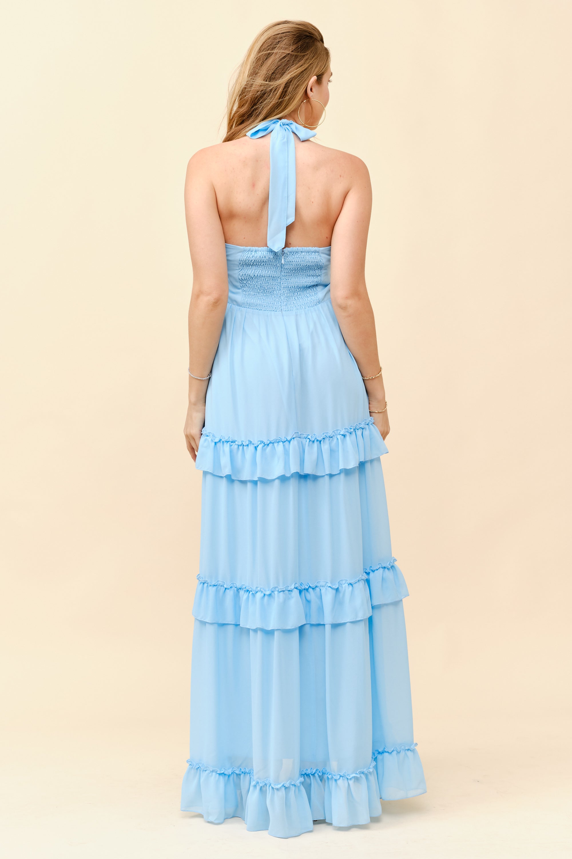 TCS2910- Halter Maxi Dress/ Pre-packed: S(2) – M(2) – L(2) – 6pcs