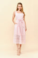 TCS2917- Sleeveless Square Neck Midi Dress with Eyelet Lace Hem/ Pre-packed: S(2) – M(2) – L(2) – 6pcs