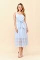 TCS2917- Sleeveless Square Neck Midi Dress with Eyelet Lace Hem/ Pre-packed: S(2) – M(2) – L(2) – 6pcs