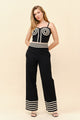 TCS2918- Boho Chic Embroidered Crop Top and Wide Leg Pants Set/ Pre-packed: S(2) – M(2) – L(2) – 6pcs