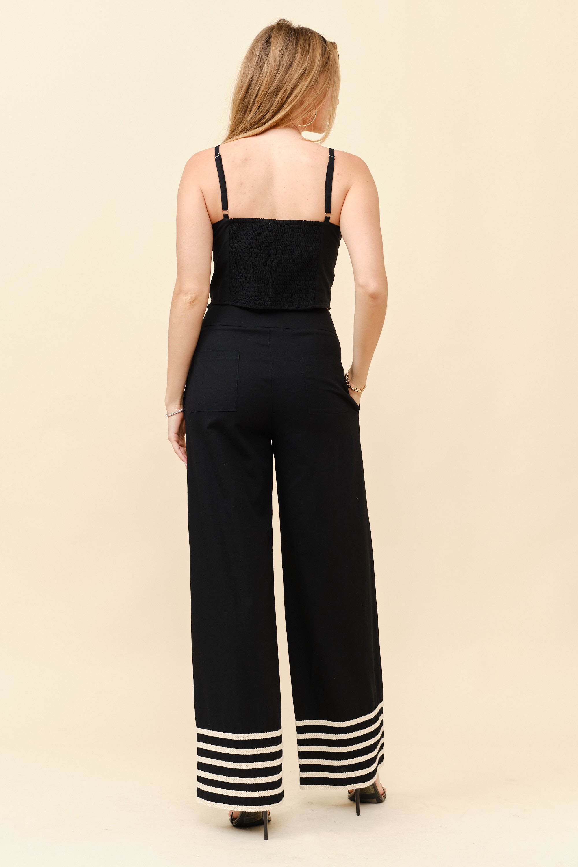 TCS2918- Boho Chic Embroidered Crop Top and Wide Leg Pants Set/ Pre-packed: S(2) – M(2) – L(2) – 6pcs