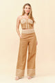 TCS2918- Boho Chic Embroidered Crop Top and Wide Leg Pants Set/ Pre-packed: S(2) – M(2) – L(2) – 6pcs