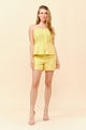 TCS2920- Lace-Overlay Peplum Camisole and Tailored Shorts Set/ Pre-packed: S(2) – M(2) – L(2) – 6pcs