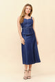 TCS2925- Belted Peplum Top and Paneled Midi Skirt Set/ Pre-packed: S(2) – M(2) – L(2) – 6pcs