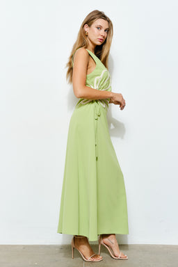 TCS2936 - One-Shoulder Maxi Dress with Floral Cut-Out Detail/ Pre-packed: S(2) – M(2) – L(2) – 6pcs