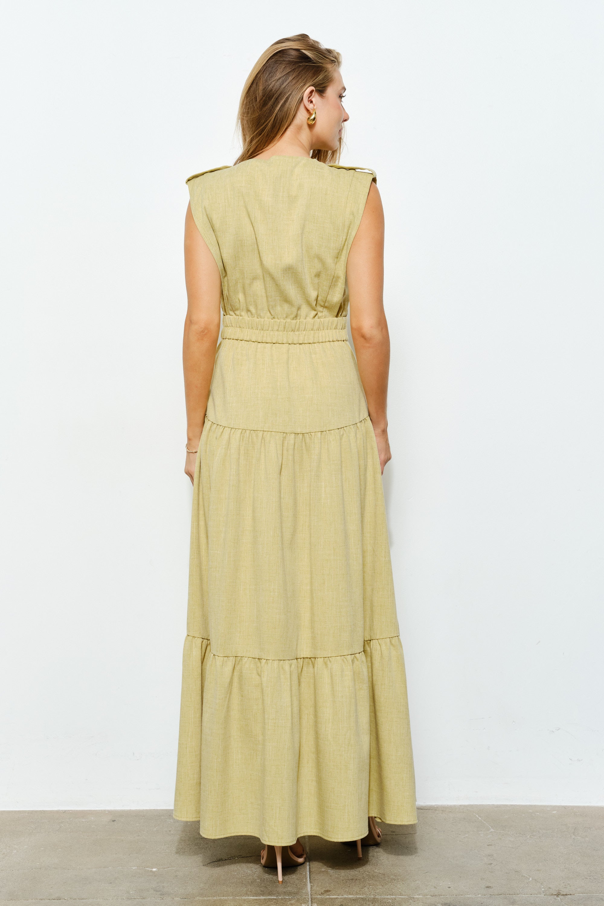 TCS2958 - Maxi Dress with Flutter Sleeves/ Pre-packed: S(2) – M(2) – L(2) – 6pcs