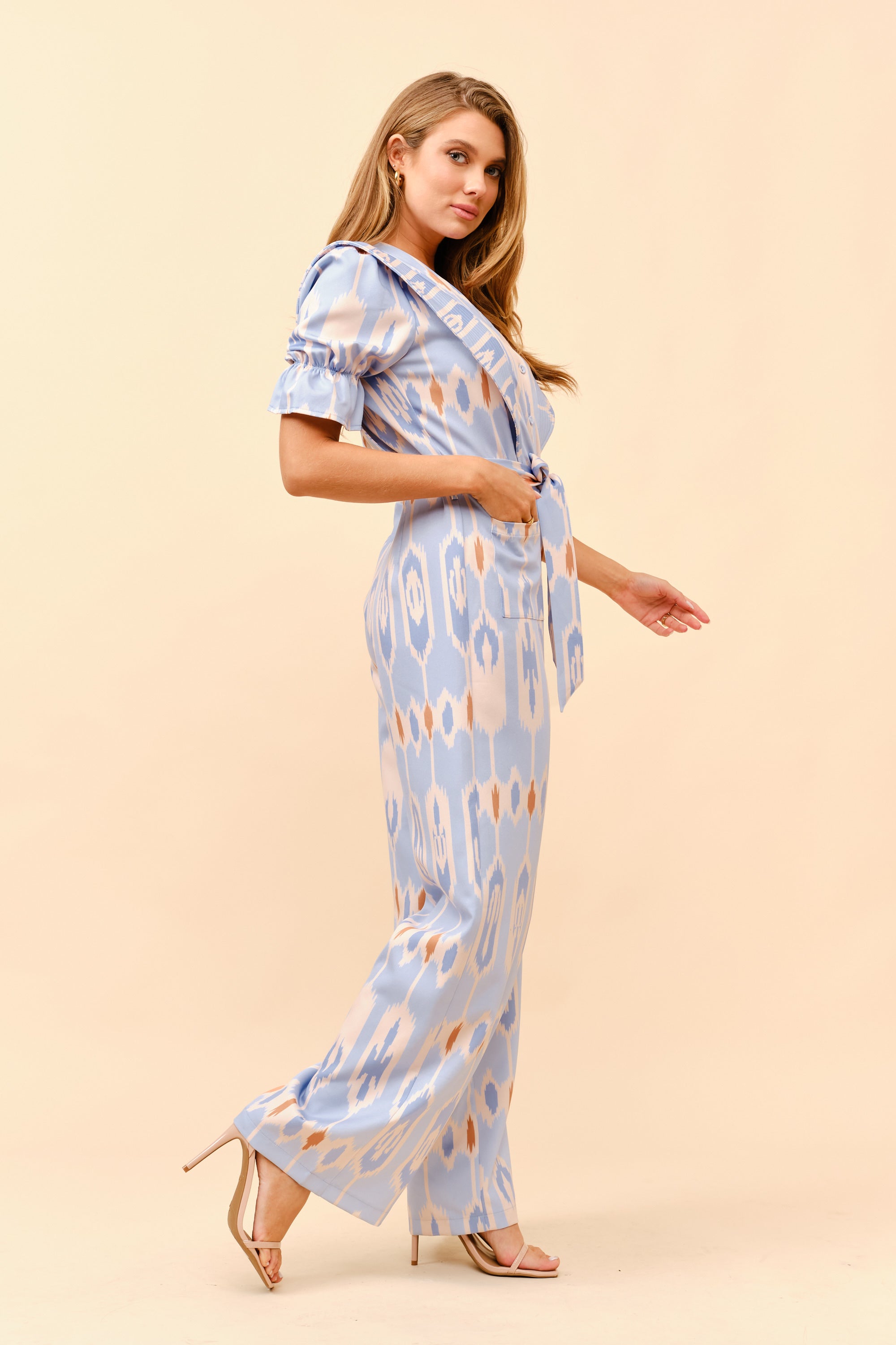 TCS2865- Ikat Inspired Jumpsuit/ Pre-packed: S(2) – M(2) – L(2) – 6pcs