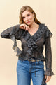 TM098- Ruffle Front Top/ Pre-packed: S(2) – M(2) – L(2) – 6pcs