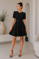 TM159 - Belted Pocket Flare Dress