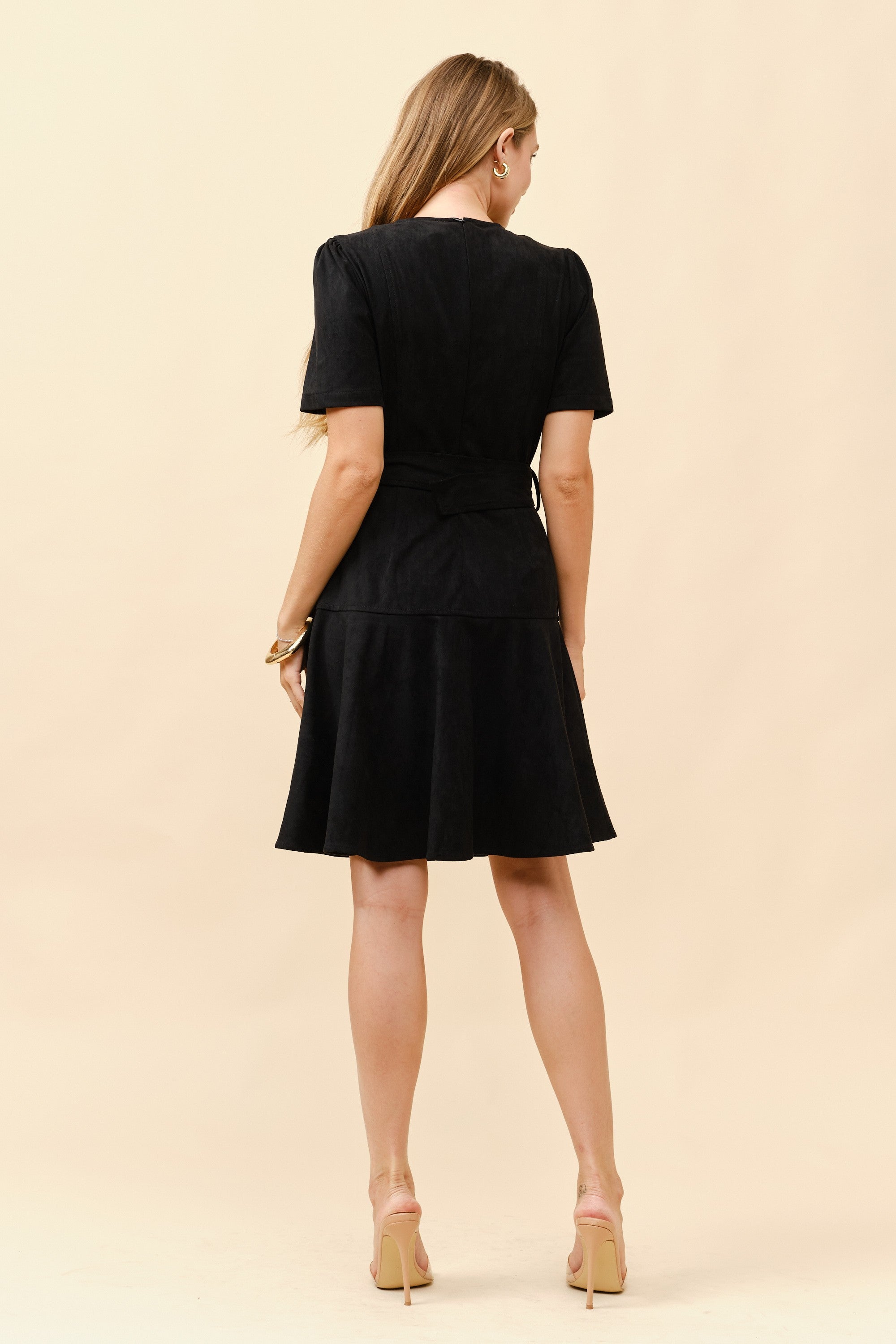 TM159 - Belted Pocket Flare Dress
