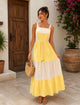 TCS2981- Coastal Charm Colorblock Maxi Dress