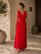 TCS2986- Wrap-Front Wide Leg Jumpsuit