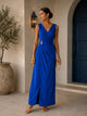 TCS2986- Wrap-Front Wide Leg Jumpsuit