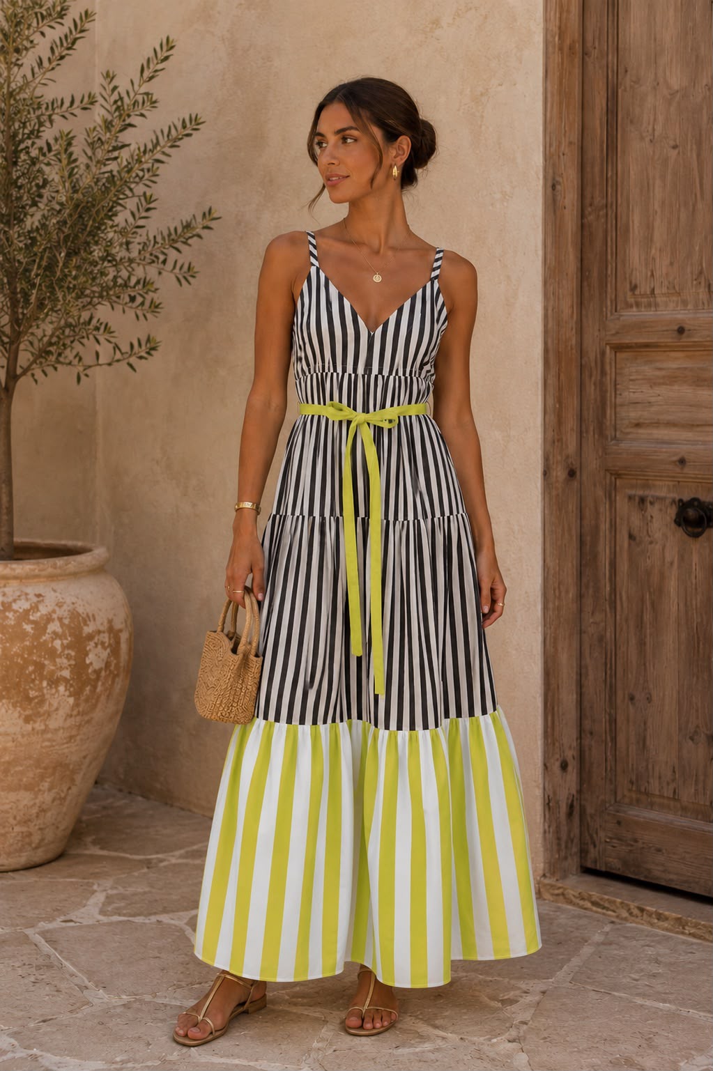 TCS2978 - Sunshine Contrast Maxi Dress