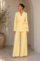TCS3022 - Sophisticated Tie-Waist Blazer & Wide-Leg Pant Set