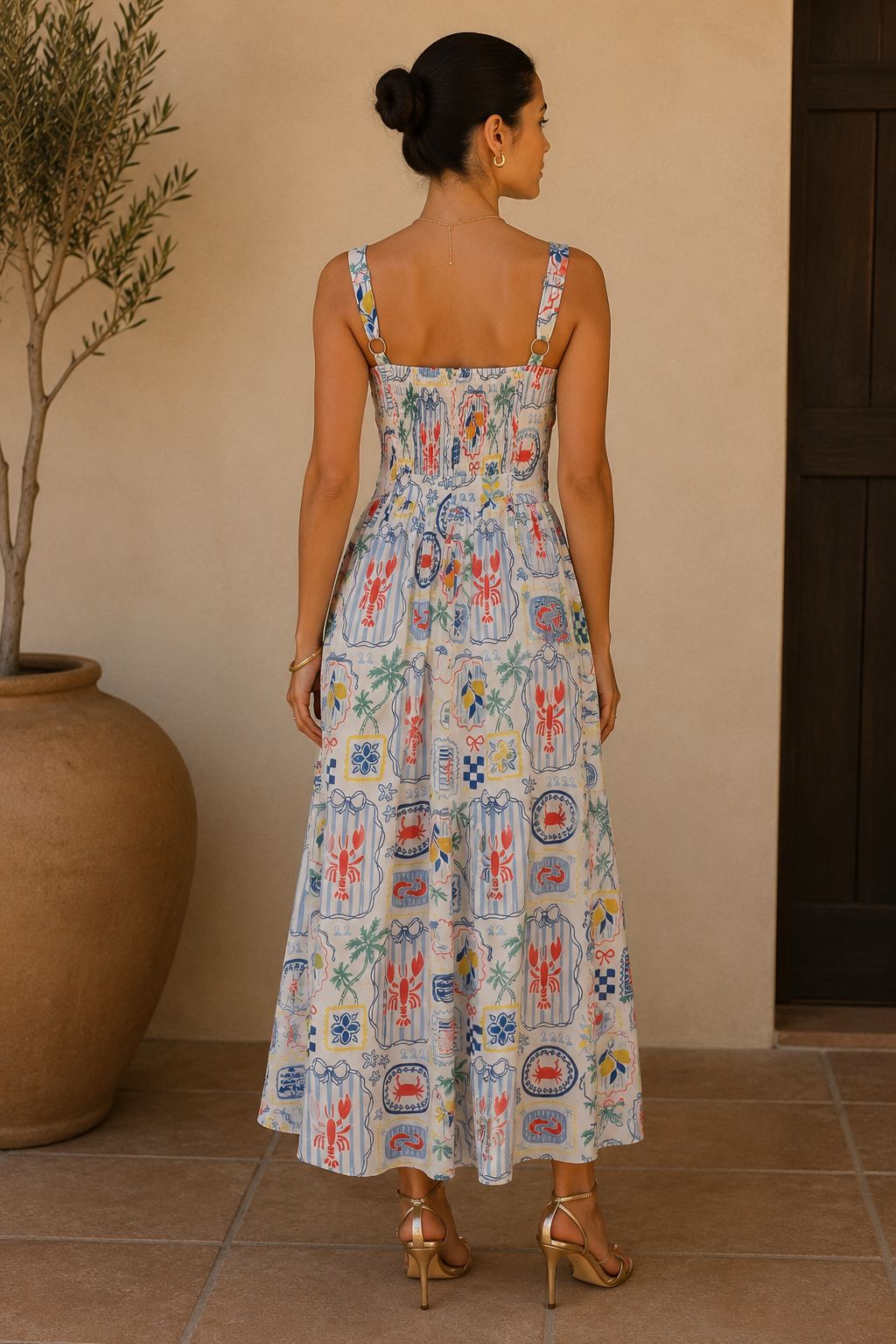 TCS3028 - Seaside Escape Printed Maxi Dress