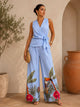 TCS3009 - Tropical Paradise Wrap Top & Wide-Leg Pant Set