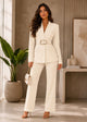TCS3019 - Belted Blazer & Wide-Leg Pant Suit Set